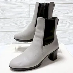 fitfit フィットフィット フレックスヒールサイドゴアブーツ ソフトグレー 23cm 約6cmヒール