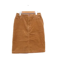 無印良品 良品計画 スカート タイト 膝丈 コーデュロイ コットン 64 ブラウン 茶 /KT28