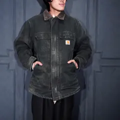 00’s USA VINTAGE Carhartt FADED DESIGN DUCK ZIP UP BLOUSON/00年代アメリカ古着カーハートフェードデザインダックジップアップブルゾン(トラディショナルコート)