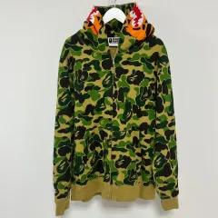 A BATHING APE アベイシングエイプ ABC カモフラ タイガー ジップアップ フーディー グリーン