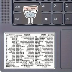 【作業効率UP】MacBook/Windows ショートカットステッカー - Word/Excel対応 オフィス作業効率化ツール 簡単操作 AIタスク管理 Apple/Microsoft全機種対応 Air/Pro/Book…【WindowsWordExcel】