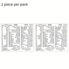 【作業効率UP】キーボード ショートカットキー ステッカー Word Excel Windows Mac対応 PC ノートパソコン用 参照シール 5枚/2枚/1枚パック 耐水性 視認性抜群【2枚セット】