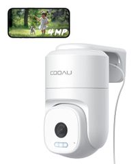 [New] [24/7 Recording & Auto Tracking] COOAU 4MP High-Picture Security Camera, Outdoor Surveillance Camera, Network Camera, Entrance Camera, Outdoor Camera, AI Person Detection, Wireless Wi-Fi, PTZ Rotation, Smartphone Compatible, Memory Card Recording, iPhone Compatible, Auto Tracking, Model 91af30f9
