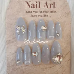 ネイルチップ　現品　フレンチガーリー　ちゅるん　ニュアンス　バレエコア　ワンホン　韓国　メンカラ　推しネイル　y2k  夢かわ　ツイード　バレエコア　くすみブルー