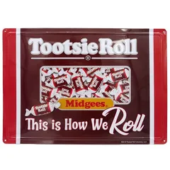 エンボス メタルサイン TOOTSIE ROLL This is How Roll トッツィロール ブリキ看板 看板 装飾 雑貨 アメリカン雑貨