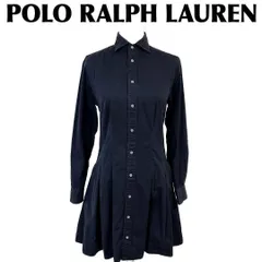 【美品】 POLO RALPH LAUREN 長袖シャツワンピース 4 ブラック