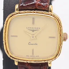 稼働 良品 ロンジン スクエア QZ ゴールド文字盤 レディース腕時計 8948000 1APT MST ABC18037