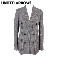 美品】 UNITED ARROWS ロングダブルジャケット 34 グレンチェック