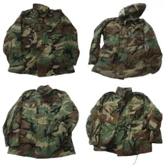 古着卸 まとめ売り 米軍実物 M-65 ジャケット 4th ミリタリー 4枚セット (メンズ XS /S ) ウッドランド ARMY 中古 古着 ND4145