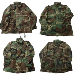 古着卸 まとめ売り 米軍実物 M-65 ジャケット 4th ミリタリー 4枚セット (メンズ M ) ウッドランド ARMY スタンドカラー 中古 古着 ND4143