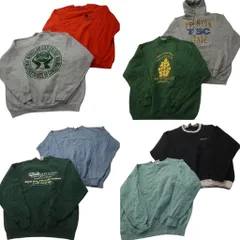 古着卸 まとめ売り USA製 スウェット 8枚セット (メンズ XL ) LEE ワンポイント クルーネック フーディー 英文字プリント 中古 古着 ND4210