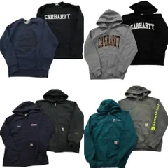 古着卸 まとめ売り カーハート CARHARTT スウェット 8枚セット (メンズ XS /S ) ハーフジップ フーディー アーチロゴ 中古 古着 ND4293
