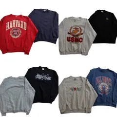 古着卸 まとめ売り USA製 スウェット 8枚セット (メンズ L ) カレッジ アーチロゴ USMC ミリタリー 中古 古着 ND4253
