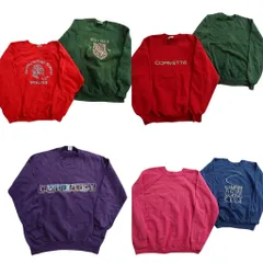 古着卸 まとめ売り USA製 スウェット 7枚セット (メンズ XL ) Lee クルーネック グリーン ピンク 中古 古着 ND4248