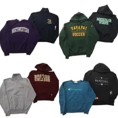 古着卸 まとめ売り チャンピオン Champion スウェット 8枚セット (メンズ S ) ハーフジップ スタンドカラー フーディー 中古 古着 ND4404