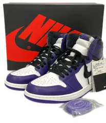 美品 エアジョーダン ナイキ ハイカットスニーカー コートパープル ホワイト/ブラック エアジョーダン1 レトロ ハイ OG 555088-500 メンズ SIZE 28.0 (XL) Air Jordan NIKE