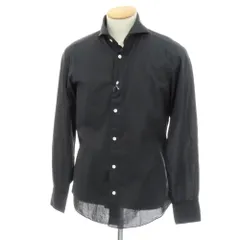 【新品】フィナモレ Finamore SERGIO Super Light Cotton カッタウェイシャツ ブラック【サイズS】【メンズ】