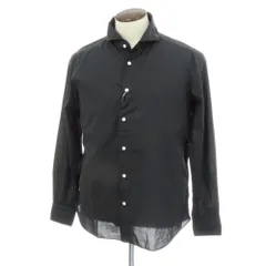 【新品】フィナモレ Finamore SERGIO Super Light Cotton カッタウェイシャツ ブラック【サイズL】【メンズ】