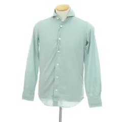 【新品】フィナモレ Finamore SERGIO Super Light Cotton カッタウェイシャツ ライトグリーン【サイズS】【メンズ】