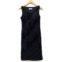 メイソングレイ MAYSON GREY ワンピース パーティードレス Aライン ロング 起毛 シンプル ノースリーブ Vネック ブラック 黒 /HT29