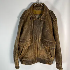 90s  ヴィンテージ　本革　レザージャケット　牛革　ブルゾン　フライトジャケット