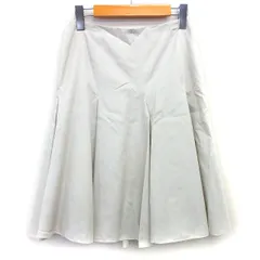 アンタイトル UNTITLED フレア スカート 膝丈 無地 シンプル タック コットン 綿 2 サンドベージュ /HT1