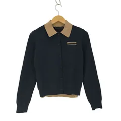 ザラ ZARA コントラストダブルレイヤーポロニットカーディガン レディース import：S 