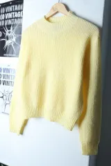 W(S-M) マンゴ ニット 無地 イエロー ケナリ キッチ-16D6F