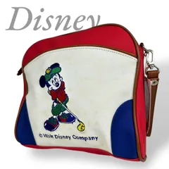 【B4346】 Disney ディズニー クラッチバッグ ゴム製 PVC トリコロールカラー ゴルフ クラシック ヴィンテージ ファスナー タグ付き