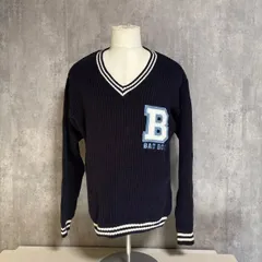 BAD BOY(バッドボーイ)レタード刺繍チルデンニットVネックセーターY2Kヴィンテージヒップポップ90?00stennis sweaterのサムネイル