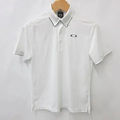 オークリースカルコレクション OAKLEY SKULL COLLECTION ゴルフ スポーツウエア シャツ ポロシャツ 半袖 ボタンダウン 速乾 白 グレー ホワイト M