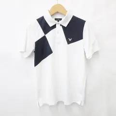 キャロウェイ CALLAWAY ゴルフ スポーツウエア ポロシャツ 半袖 白 紺 ホワイト ネイビー L