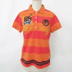 パーリーゲイツ PEARLY GATES ゴルフ ポロシャツ ロゴ ライン ワッペン ニコちゃん 半袖 ボーダー 速乾 赤 紺 黄 オレンジ レッド ネイビー イエロー 0