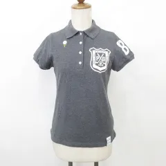 パーリーゲイツ PEARLY GATES ゴルフ スポーツウェア ポロシャツ シャツ 半袖 ロゴ 刺繍 無地 グレー 0