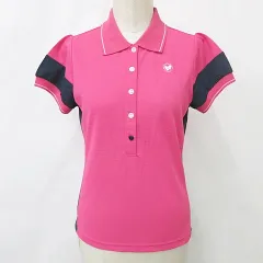 ビバハート VIVA HEART ポロシャツ ゴルフ スポーツウェア 半袖 速乾 ピンク 紺 ネイビー 40
