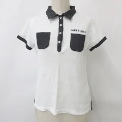 パーリーゲイツ PEARLY GATES ジャックバニー Jack Bunny!! ゴルフ シャツ ポロシャツ 半袖 ロゴ 綿 麻 コットン リネン 白 紺 ホワイト ネイビー 0