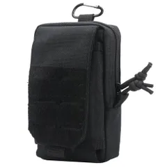 mono-deco タクティカルポーチ ミリタリー サバゲー スマホ対応 小物収納 アウトドア 登山 釣り ツーリング (ブラック) [ブラック]