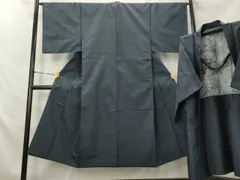 平和屋着物■男性　本場大島紬　アンサンブル　格子　正絹　逸品　AABE9376tn