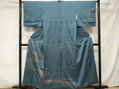 平和屋着物■訪問着　駒刺繍　枝葉文　金彩　正絹　逸品　CABA7096ev