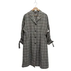 ランバンオンブルー LANVIN en Bleu チェック柄 ロング チェスターコート レディース  38