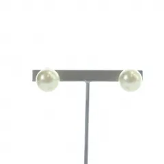 ディオール Dior トライバル ピアス アクセサリー 両耳用 レジンパール CDロゴ 白 ホワイト ゴールド色 ☆AA★ /MQ ■OH