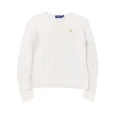 (M) ポロ ラルフローレン レディース ケーブル ウール ニット アイボリー