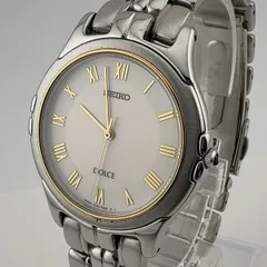 SEIKO 8J41-6140 セイコー DOLCE ドルチェ クォーツ　メンズ　腕時計 稼働品 電池交換済　オニキスにカケあり【P326①】