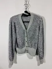 シルバーパール Vネックカーディガン