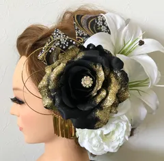 ゴールド　和装髪飾り　振袖髪飾り　成人式髪飾り　結婚式髪飾り　色打掛髪飾り　卒業式髪飾り　袴髪飾り