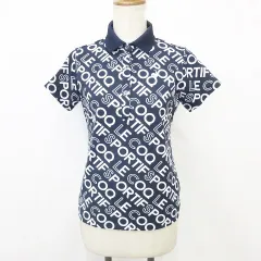 ルコックスポルティフ le coq sportif ポロシャツ ゴルフ 半袖 速乾 ロゴ 紺 白 ネイビー ホワイト M