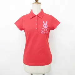 パーリーゲイツ PEARLY GATES ゴルフ スポーツウエア ポロシャツ 半袖 プリント 吸汗速乾 赤 レッド 1