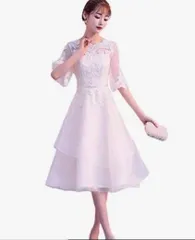 送料無料 未使用 発表会 舞台衣装 パーティ フォ－マル 女優 ドレス 11号 L (OPN2575）