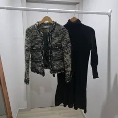 ツイード ジャケット + ブラック ニット ONE PIECE セット