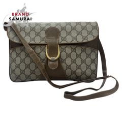 美品 GUCCI グッチ インターロッキング ブラウン ゴールド金具